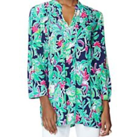 LILLY PULITZER Tunic Top, Size XS - Picture 1 of 13